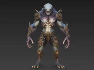 Armored Humanoid Monster Variant 3D Model 3D model