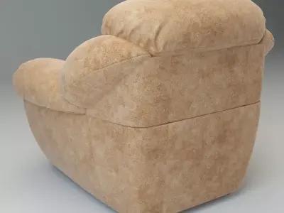 Detailed and Realistic Suede Armchair - Osvald 3D model