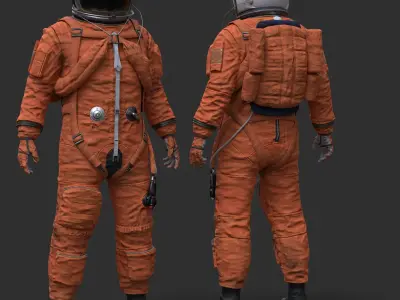 CS02 Male Space Suit FULL VERSION Low-poly 3D model