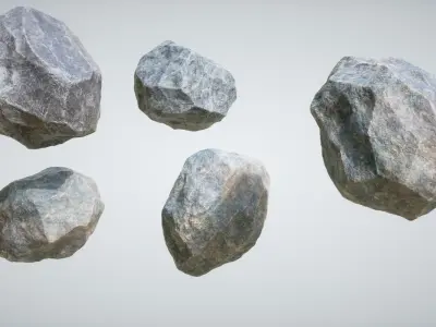 Rocks two spheres Low-poly 3D model