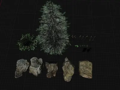 House in the forest Low-poly 3D model