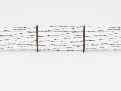 Lowpoly Barb Wire Obstacle Low-poly 3D model