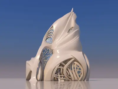 0134 - Futuristic House 3D model