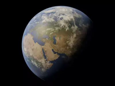 Earth textured 3D model with Clouds Rotation and atmosphere Low-poly 3D model