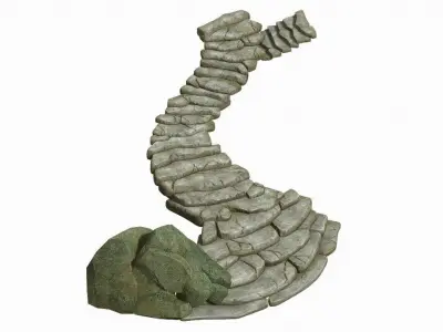 Outskirts - Lingjing staircase - stone staircase 3D model