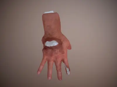 Robotic human hand cyborg rigged Low-poly 3D model