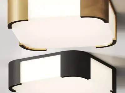 Crate and Barrel Louis Rectangular Flush Mount Light 3D model