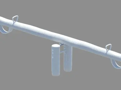 Wooden Robinia seesaw children playground 3D model