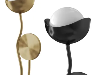 Lamp Kukka Sconce Low-poly 3D model Low-poly 3D model