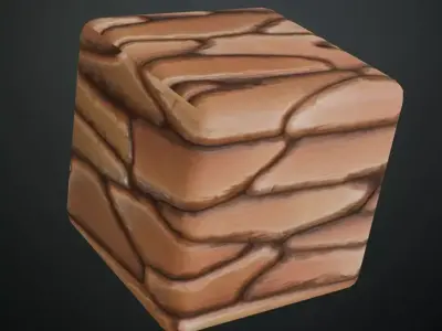 Stylized Layered Earth Stone Wall PBR Texture