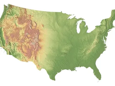 United States Terrain 3D Map 3D model