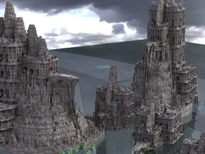 Ancient fantasy Mayan epic temple collection Kitbash 3D model 3D model