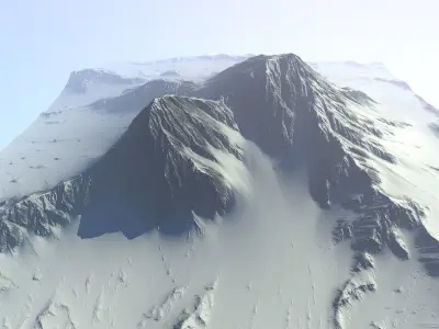 Snowy Mountain Low-poly 3D model get