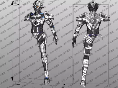 NANOCORE Balder Armor - DIY Cosplay Pepakura Foam Template Low-poly 3D model