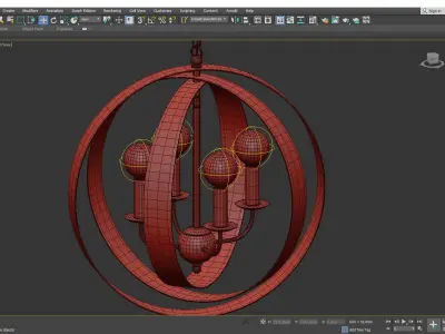 Luna Chandelier Low-poly 3D model