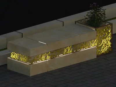 Persian Calligraphy Bench 3D model