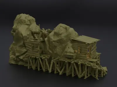 Abandoned Mine Tabletop Terrain 28 MM 3D print model