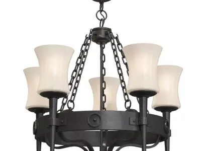 5 Lamp Ceiling Light 3D model