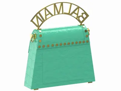 Balmain B Buzz Dynasty Small Bag Green Crocodile 3D model