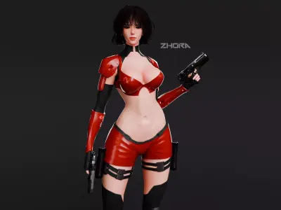 Cyberpunk Female Zhora  Low-poly 3D model