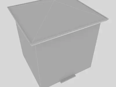 3D old low poly building model