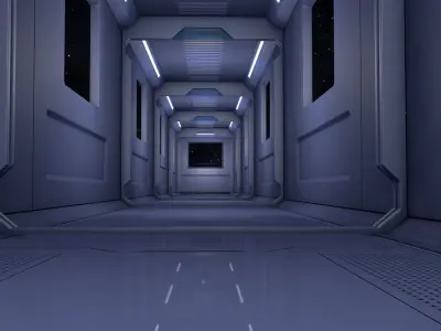 Sci Fi Corridor 3D model 32