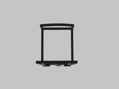 Firewood Holder and Fireplace Tools Free low-poly 3D model