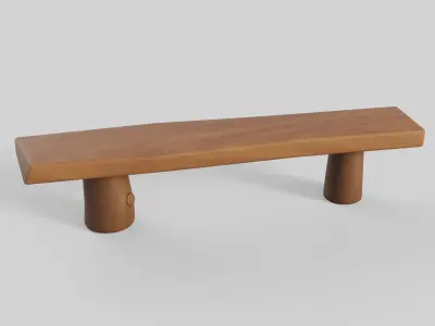 Cartoon Bench 8 Low-poly 3D model