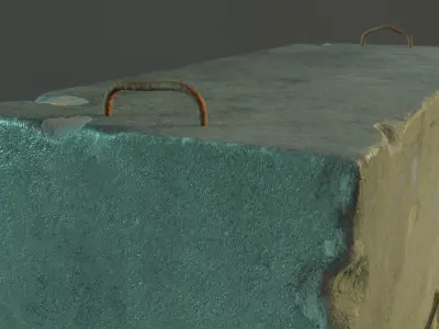 Concrete Barrier Prop Low-poly 3D model