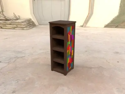 Stylized Mosaic furniture set Low-poly 3D model