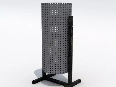 Street trash can - 10 3D model