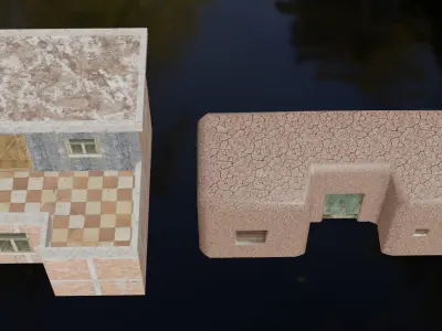 Village Buildings Free low-poly 3D model