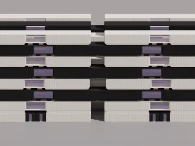 Colorful Container Apartments 3D model