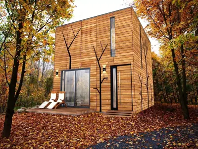 modern-contemporary micro house on 22 m2  Low-poly 3D model