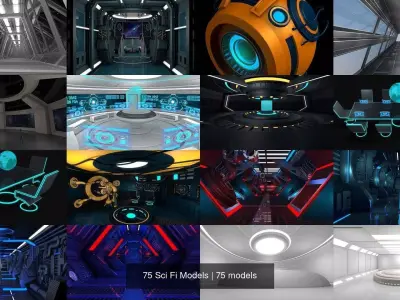 75 Sci Fi Models 3D Model Pack