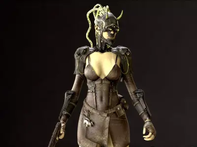 CyberGirl Low-poly 3D model