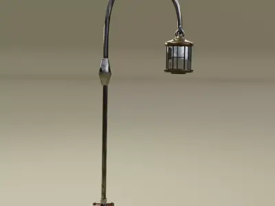 Vintage Street Lamp Game Ready Low Poly 3D Model Low-poly 3D model