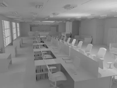 Office Interior No Material 3D model