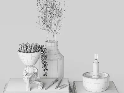 Decorative set 30 3D model shop