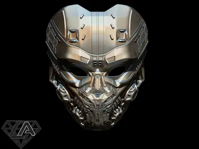 Cyber Invader SCI-FI Warrior custom mask 3D print model
