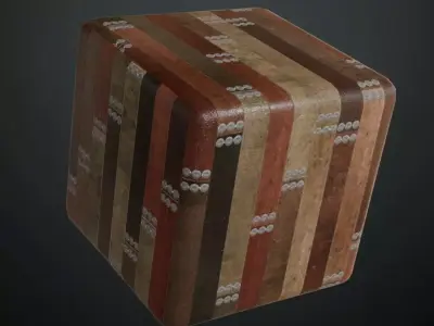 Imperial Green Lacquered Wood Inlay PBR Seamless Texture