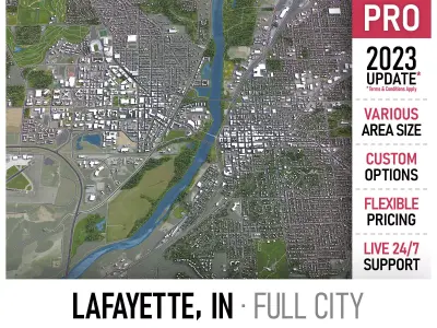 Lafayette Low-poly 3D model