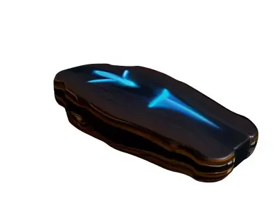 Luminous Wood Tablet Device Low-poly 3D model