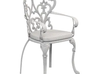 Garden wrought iron chair 3D model