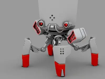 VILLAIN  BOT rigged - animated character 3D model