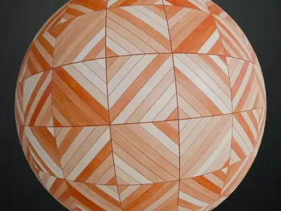 Light Geometric Triangle Inlay Wood Parquet PBR Seamless Texture