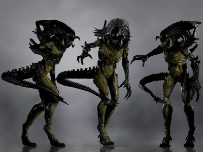 Predalien  Low-poly 3D model