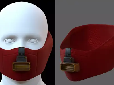 Gas mask helmet 3d model scifi Low-poly  Low-poly 3D model 340