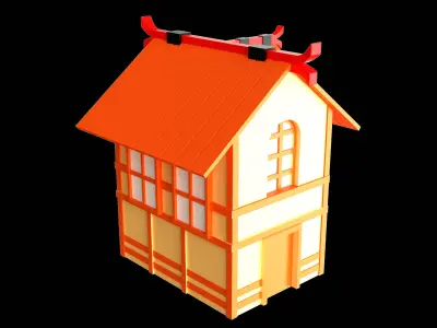 Low poly house 3d design 3D model