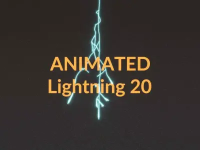 Animated Lightning v20 Low-poly 3D model